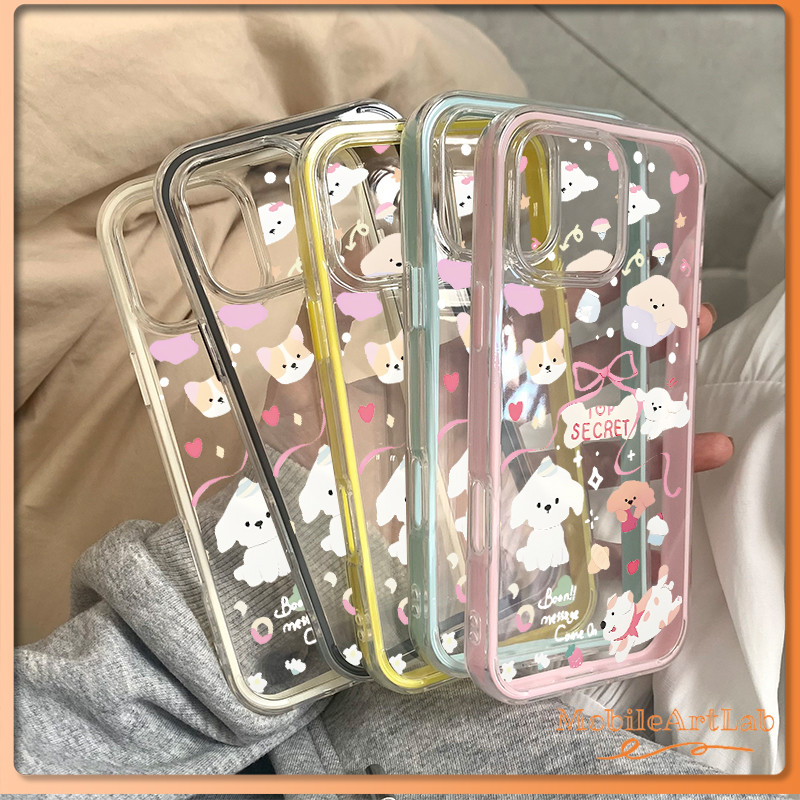 สำหรับ เคสไอโฟน 13 12 11 iPhone 17 16 15 14 PRO MAX 7/8PLUS หมาวัว น่ารักๆ  แอปเปิ้ลโทรศัพท์ จัดส่งจากประเทศไทย