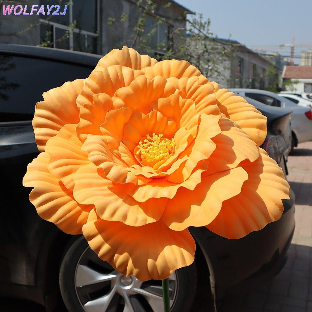 WOLFAY2J ดอกไม้ดอกโบตั๋นจําลอง, จอแสดงผลหน้าต่าง 40/50 ซม. Peony ประดิษฐ์, PE ยักษ์ดอกไม้ปลอม Photo 