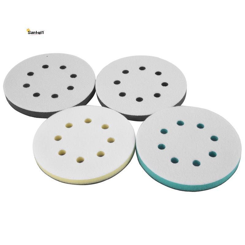4 แพ็คแผ่นขัดโฟมสําหรับ Orbital Sander, 5 นิ้ว 8 หลุม Orbital Sander Surfprep แผ่นโฟม