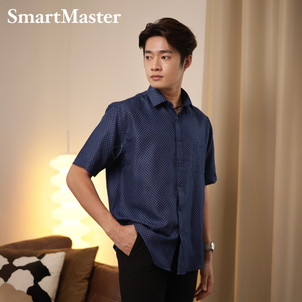 SmartMaster Herringsette Navy Casual Shirt Regular Fit (Comfort Fit)