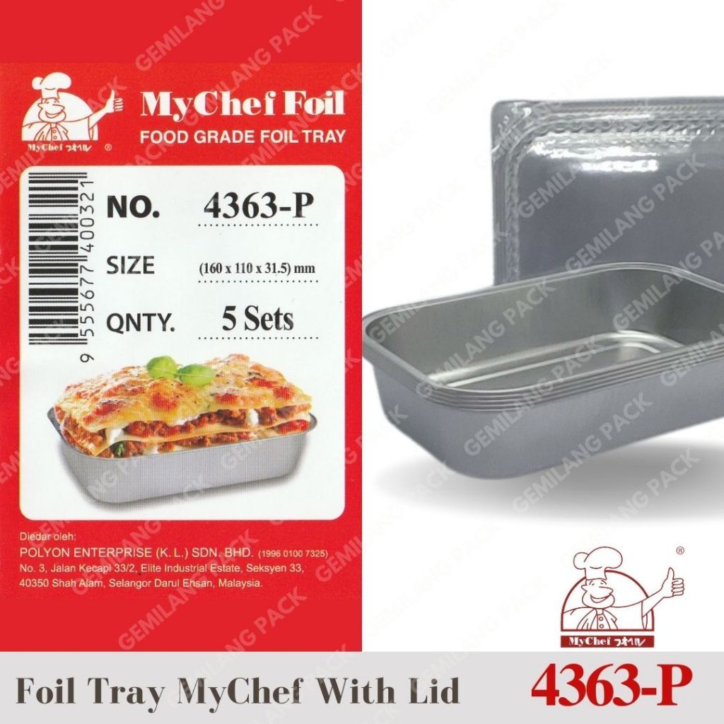 ถาดฟอยล์ Mychef 4363-P 5ชุดพร้อมฝาปิด