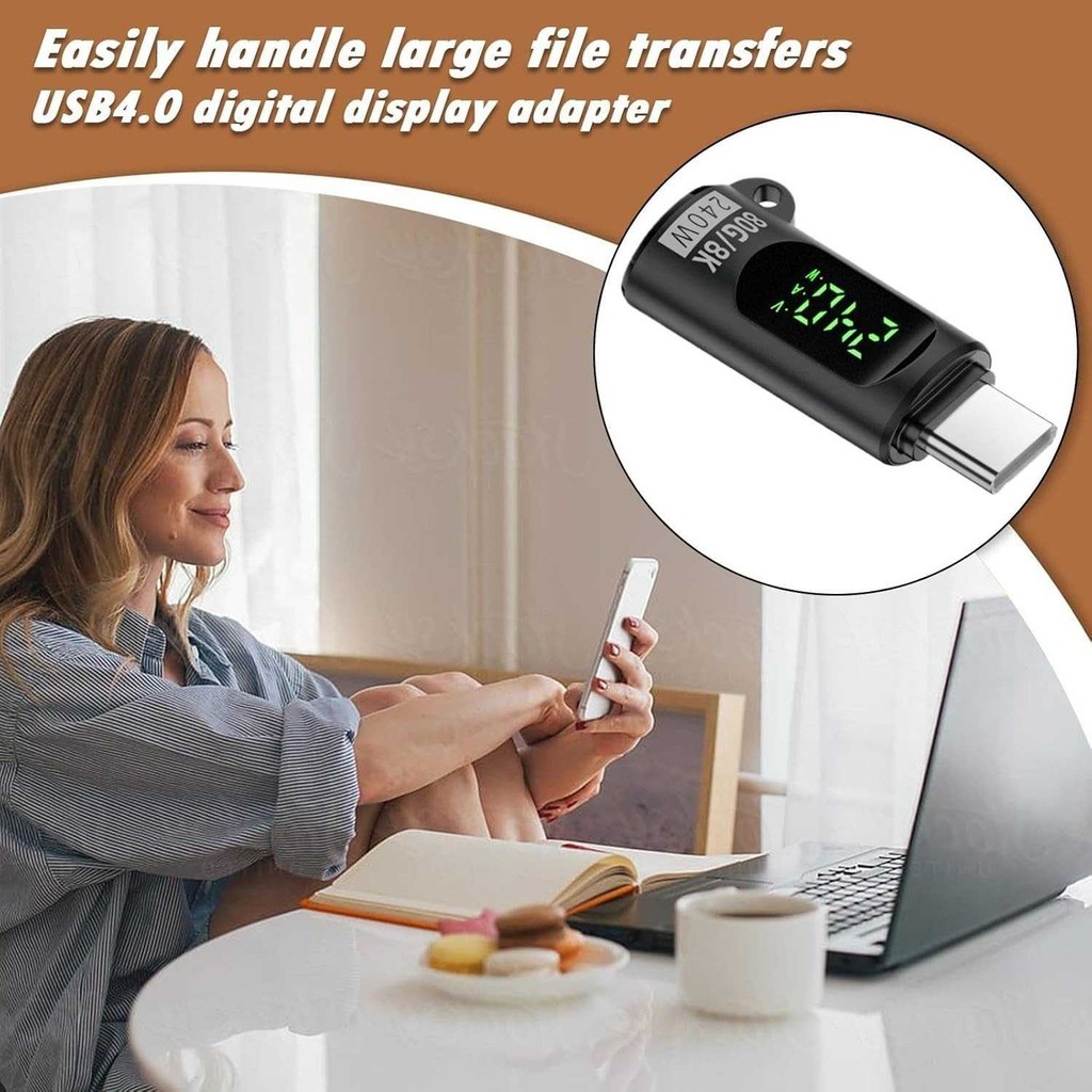 Afope OTG Adapter Converter Type C Female to Male Digital Display 240W - F62C