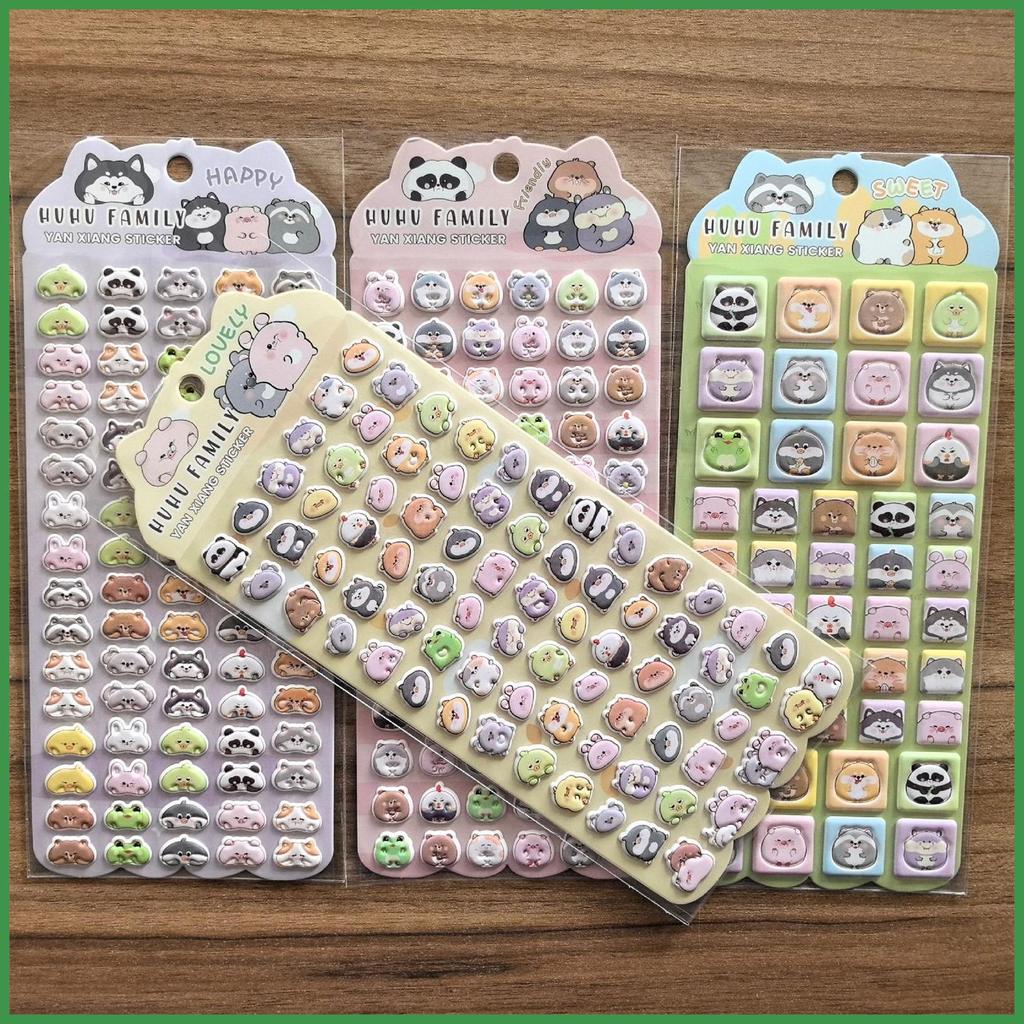 สติกเกอร์ฟองน้ํา 3D สัตว์ Decals 4 ชิ้นน่ารักวันหยุดสติกเกอร์สําหรับเด็ก Family Friends กลางแจ้งตู้เ