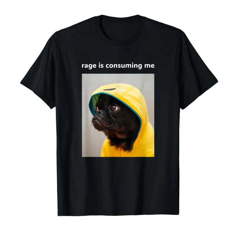 SAYA Angry Me - เสื้อยืดตลก Dog Meme สําหรับผู้ชายผู้หญิงเสื้อยืดแขนสั้นผ้าฝ้าย 100% 0107-1