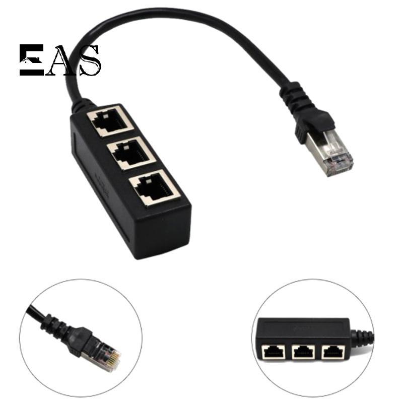 [EA] Ethernet Cable Splitter Network Adapter Ethernet Splitter 1 ถึง 3 สาย RJ45 LAN Ethernet Connect