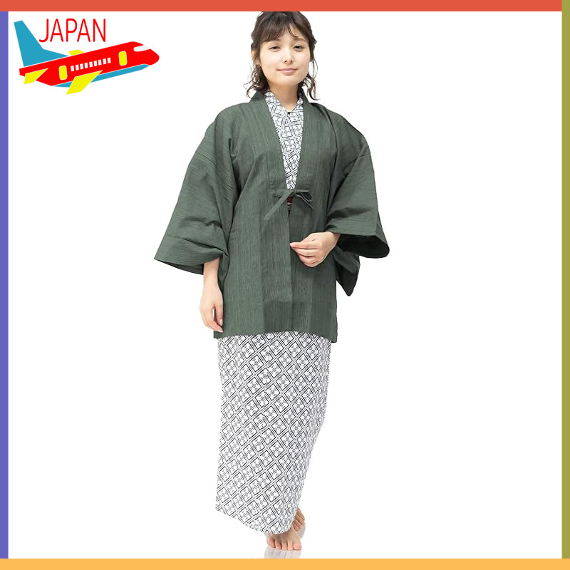 [KYOETSU] Traditional Yukata Set for Women - 4-Piece Inn Yukata Ensemble (Hakama, Yukata, Obi, and T