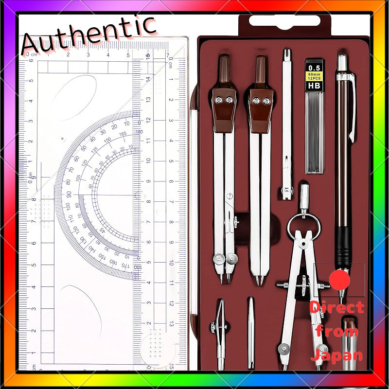13-piece Math Compass and Protractor Set Geometry Toolkit Metal Geometry Drawing Tools Precision Set
