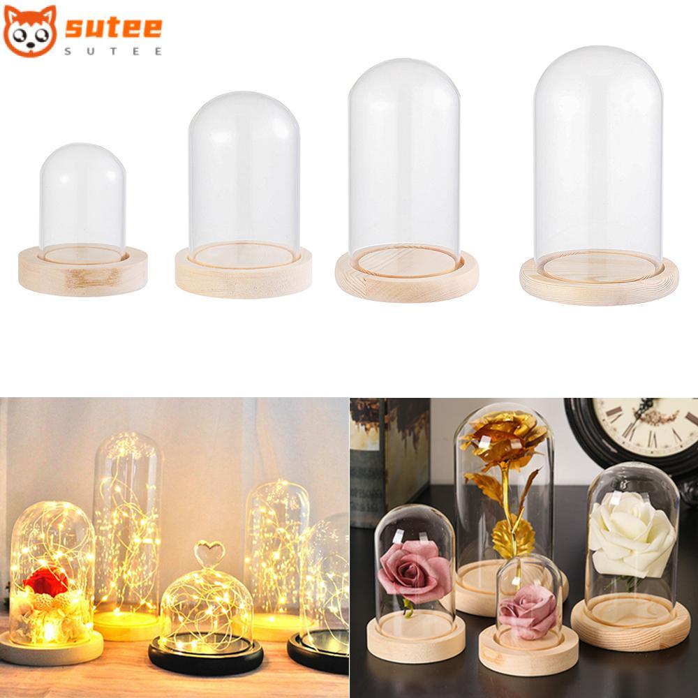 SUTEE แก้ว Clche ขวดโปร่งใส Jar ไฟ Fairy Terrarium พืชดอกไม้กล่องเก็บ