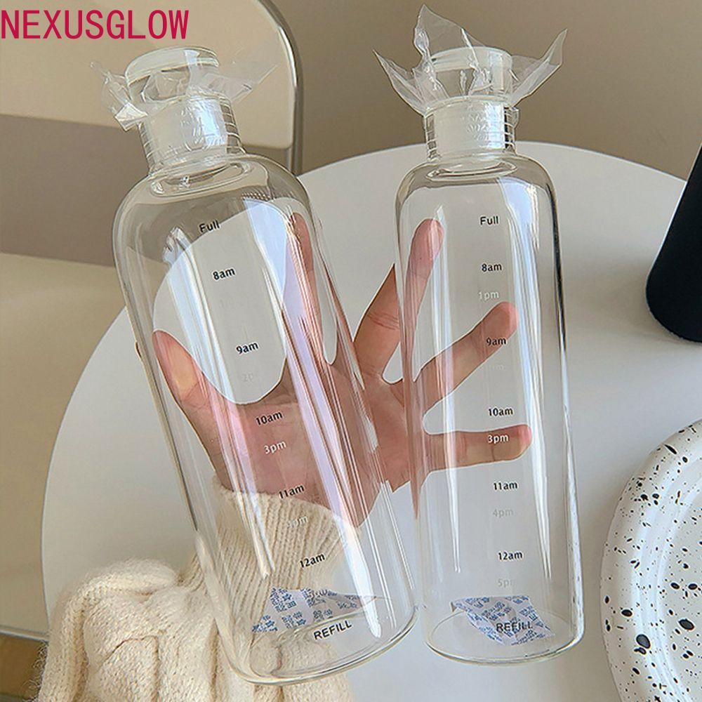 NEXUSGLOW ขวดน้ํา Simple 500/750ML Drinkware ปิดผนึกฝาปิดน้ําผลไม้นมชาถ้วยโปร่งใสทนทานถ้วยดื่ม