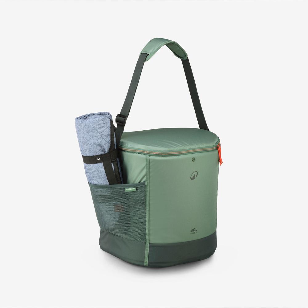Decathlon Flexible, Insulated, Compact Cooler Box For Camping กระเป๋าเก็บความเย็นแบบนิ่ม รุ่น 100 ความจุ 30 ลิตร - Green - รูปที่ 3
