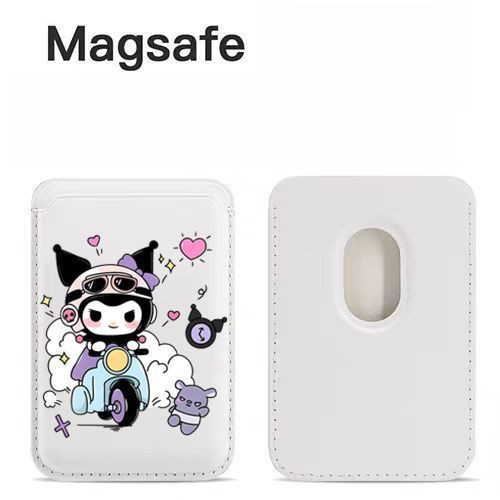 รถจักรยานยนต์ Kuromi MAGsafe Magnetic Card Holder Leather Card Holder