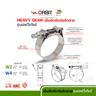 ORBIT สายรัดแรงดันสูงสแตนเลส หนา แบบใช้ประแจหมุน ไม่เป็นสนิม J35