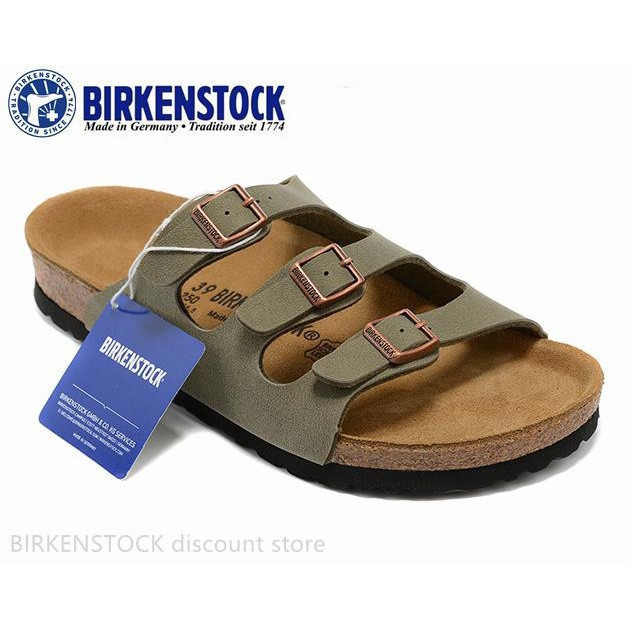BIRKENSTOCK Classic BIRKENSTOCK Florida Three Bottles Green Oil Wax Sandals 34-46