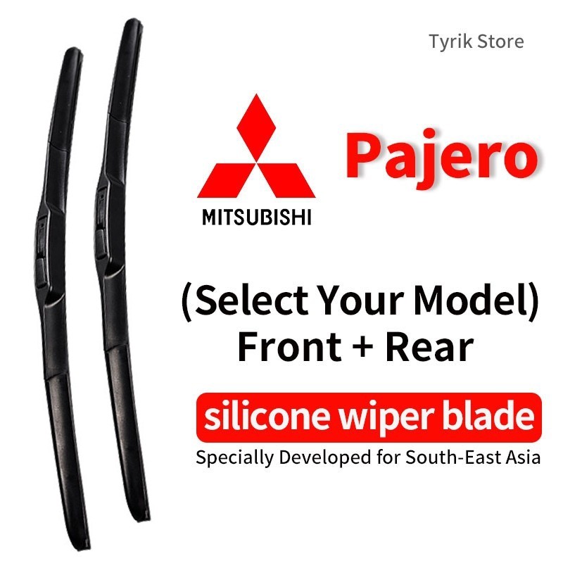 (หน้า/หลัง) Mitsubishi Pajero wiper blade ใบปัดน้ำฝน ชุดสำหรับ 1983 ถึง 2006 model/year Suv Car/Vehicle กระจกหลัง wiper blade ใบปัดน้ำฝน แบบบานาน่า ซิลิโคน
