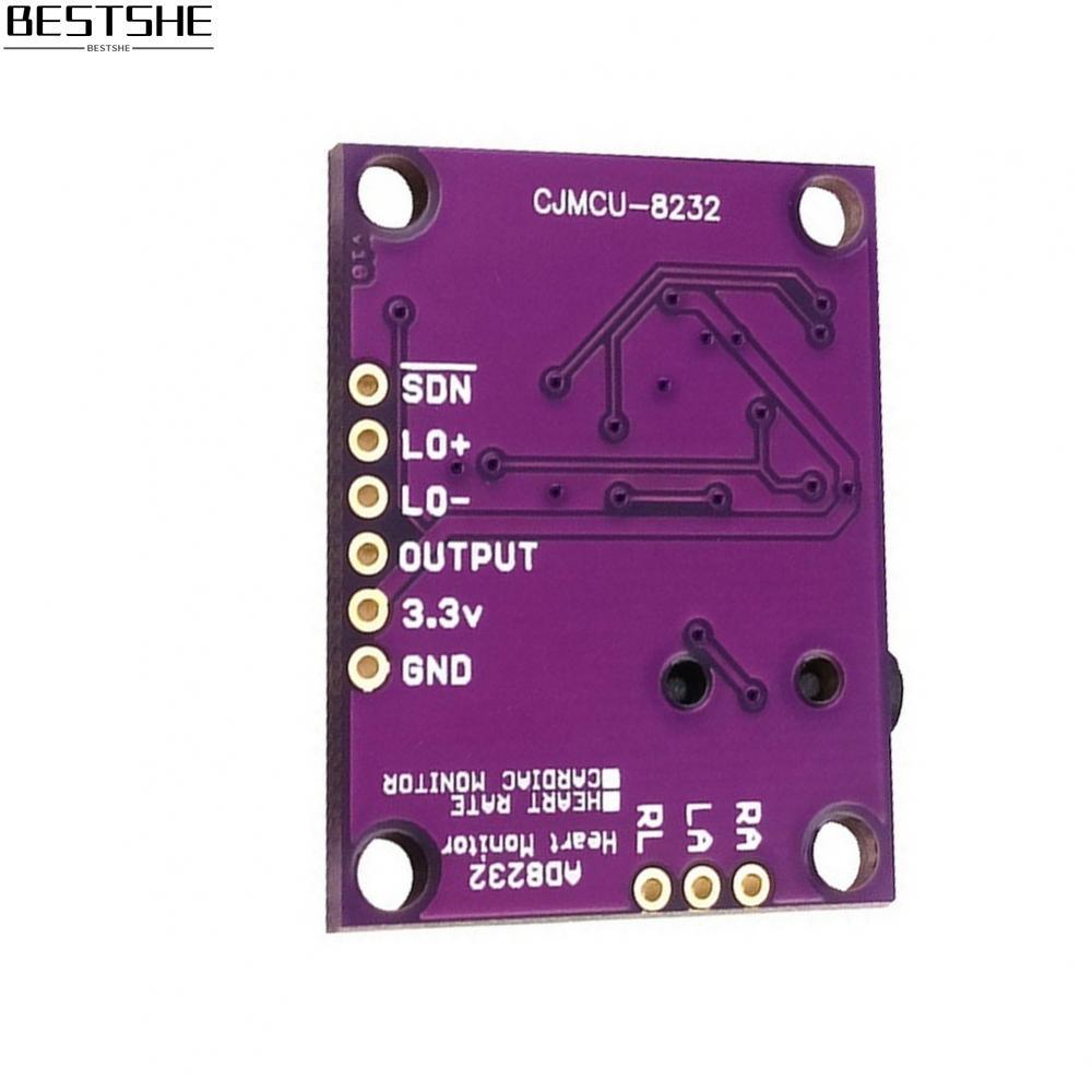 AD8232 Heart Rate Monitor โมดูลเซ็นเซอร์ ECG ชุดบอร์ดสีม่วงสําหรับ Bioelectric