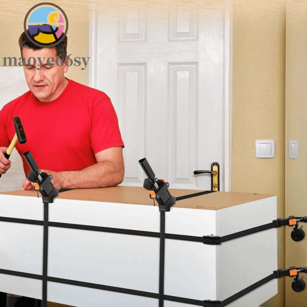 MAOYE66SY Band Clamp,ปรับ 4 Jaws Strap Clamp,สบาย Multi Function Pure Nylon Strap Variable Angle Cor