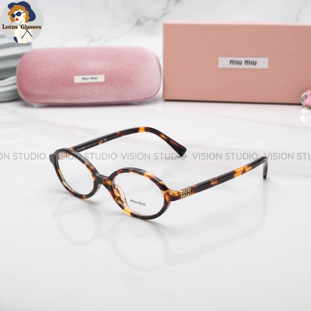 🍀แว่นสายตา Miu Miu รุ่น MU01XV สีกระ VAU1O1 ใหม่ ของแท้100% รับประกัน 2 ปีเต็ม พร้อมอุปกรณ์
