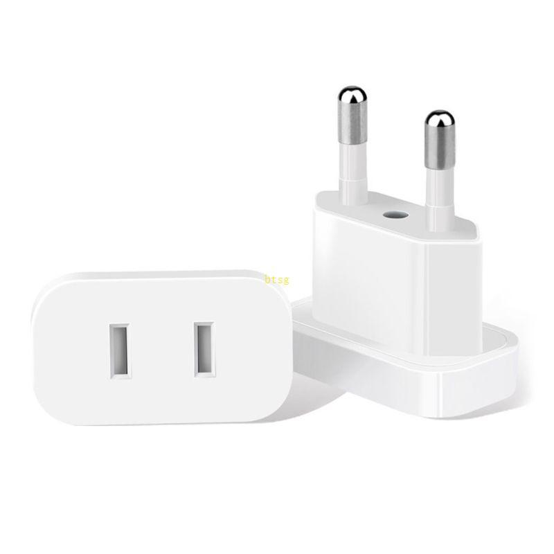 Btsg 4MM US Jack to EU Plug Outlet Travel Charger Power Socket Adapter USA to Europe