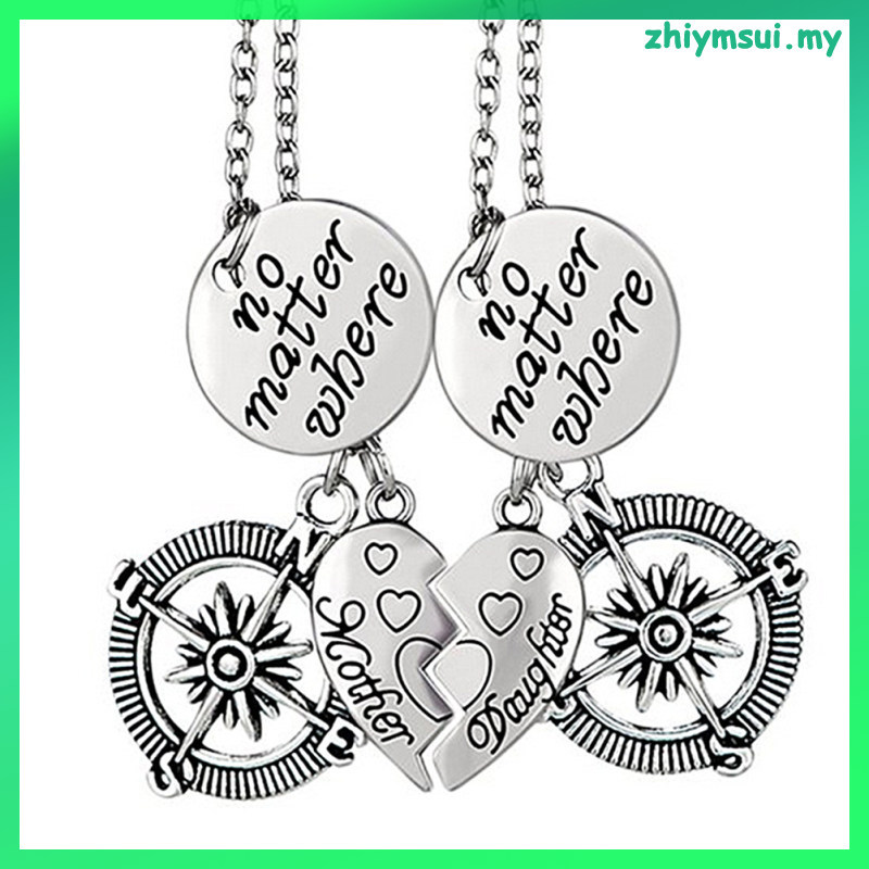 2 ชิ้น Happy Mothers Day Heart จี้เครื่องประดับสําหรับแม่ 50.00X8.00X0.50 ซม.เงิน zhiymsui
