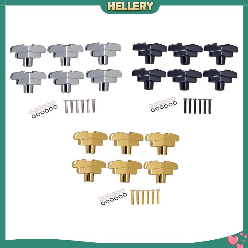 [HelleryTH] 6x Guitar Tuner Peg Tuner Head Replacement พร้อมสกรูสําหรับพื้นบ้านคลาสสิก