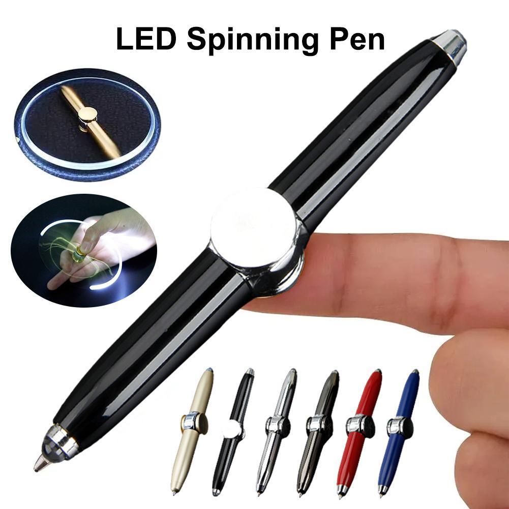 สนุกหมุน LED Gyroscope ปากกาลูกลื่น Spinning Pen Spinner Fidget ปากกา C1G0