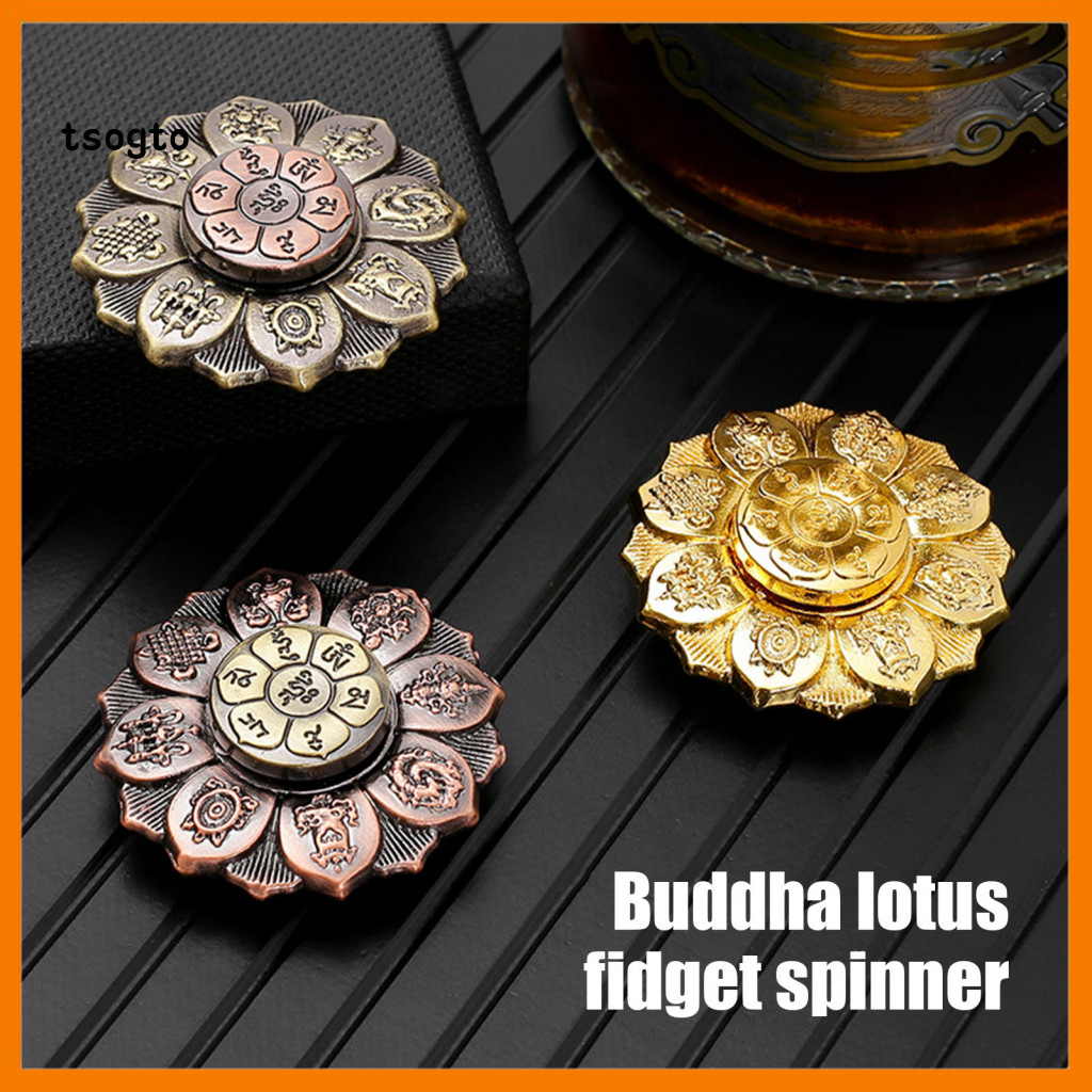 [TS] ความเครียดบรรเทา Fidget Spinner โลหะ Fidget Spinner 1 หรือ 2 ชิ้น Buddha Lotus Fidget Spinner ข
