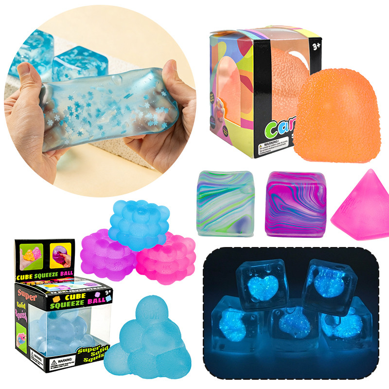 Needoh Nice Cube Squishy ของเล่น Super Solid Rebound Pinch Decompression Frosted ของเล่น Schylling Fidget ของเล่นเด็กปัจจุบัน