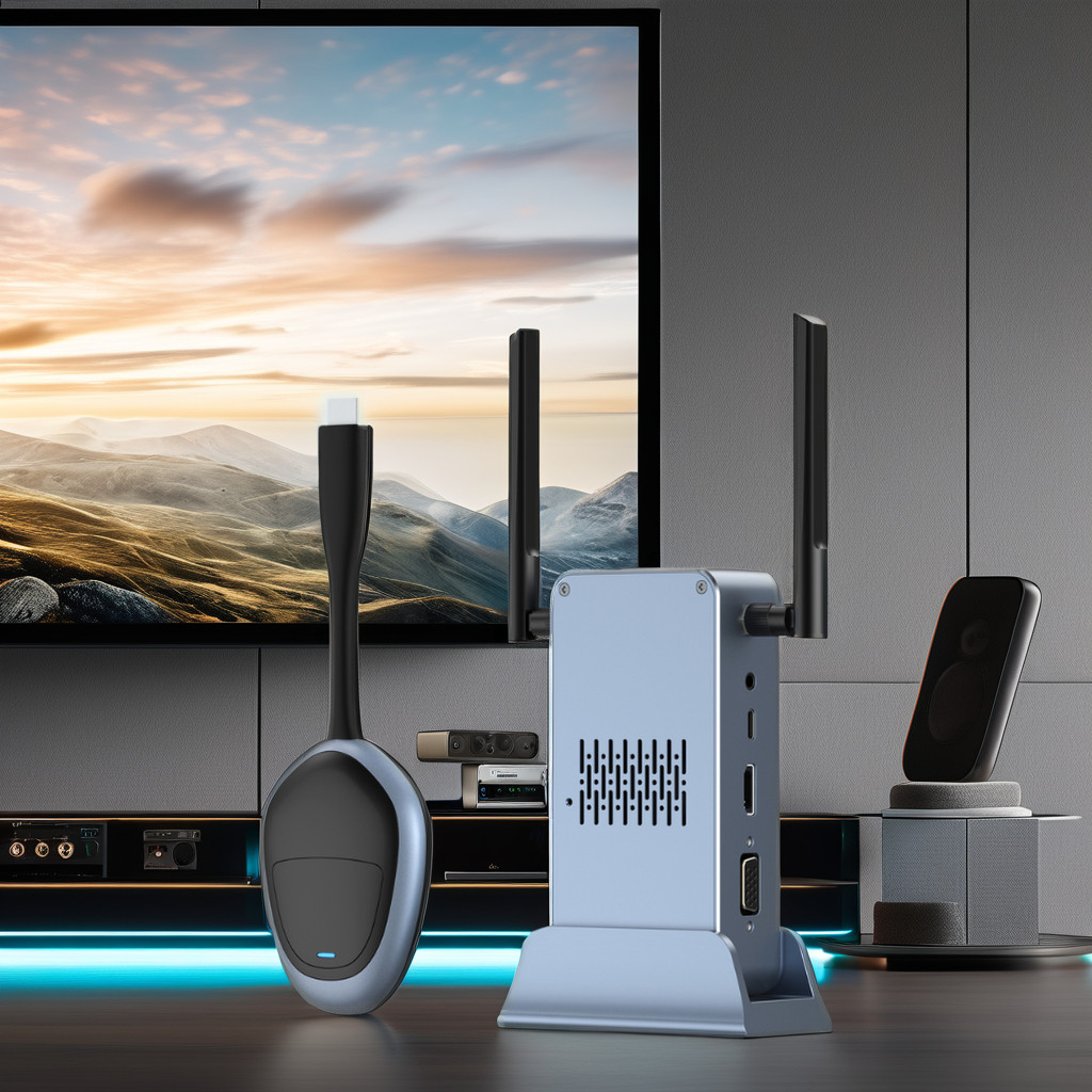 100% ใหม่ ยี่ห้อใหม่ 4K Airplay Audio TV Project Monitor รองรับไร้สาย HD Transmitter Receiver Kit 2.