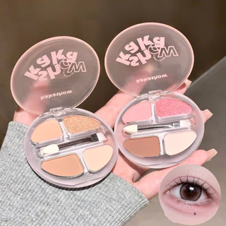 พาเลทอายแชโดว์ 4 สี กันน้ํากันเหงื่อ ไฮไลท์และเบส ติดทนนานไม่ลอกแต่งหน้า ขยายดวงตา ดวงตาสวย