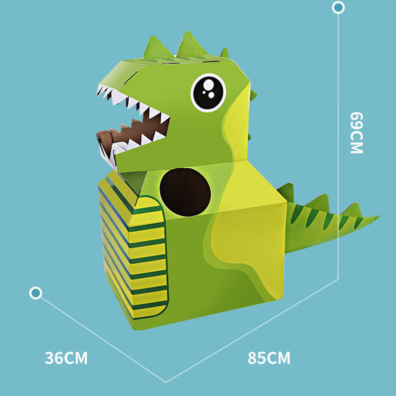 Popular~Children's Dinosaur Cardboard Toy Wearable cardboard box DIY Handmade kindergarten performan