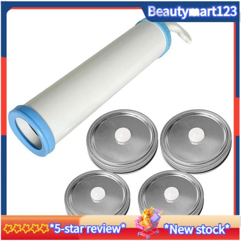 BM Jar ชุดฝาสูญญากาศขวดสูญญากาศอาหาร Jar หัวปั๊มสูญญากาศมือถือ Jar Sealer เครื่องซีลสูญญากาศอุปกรณ์เ