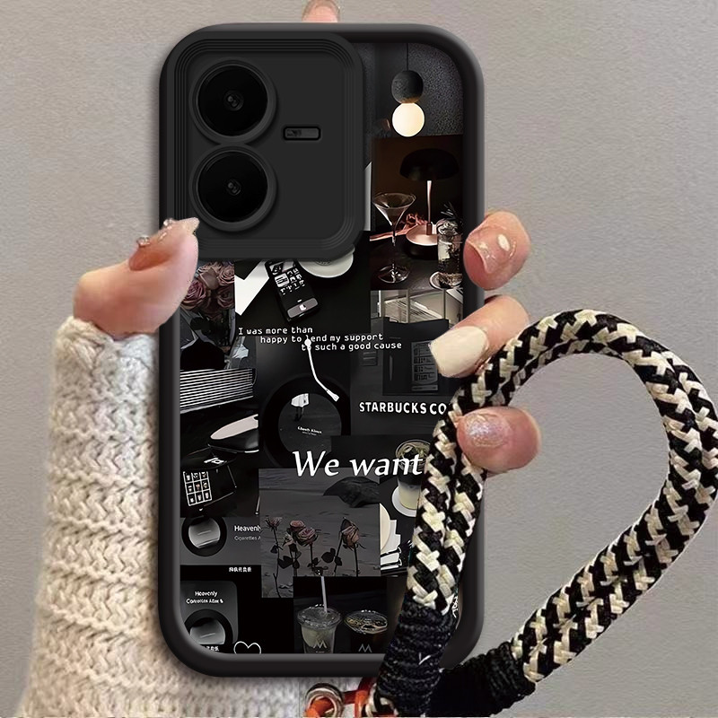 Coffee Life Music สําหรับ VIVO Y22S 2022 Y22 2022 Y22T Y27 Y28 Y29 T4X 5G Y31 PRO 5G ซิลิโคนนุ่ม Ant