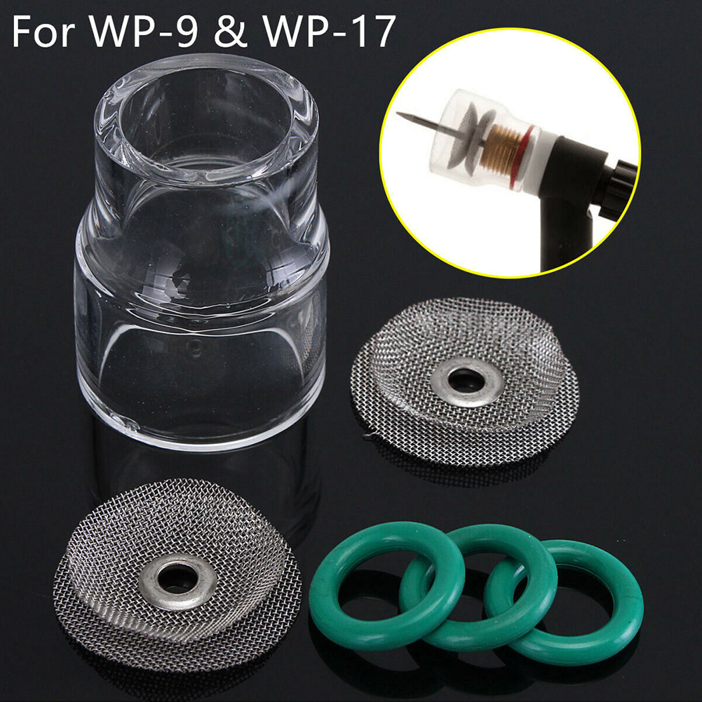 6PCS 12 ชุดถ้วยแก้วใสสําหรับ WP-9 WP-17 WP-18 WP-26 ไฟฉาย TIG เลนส์แก๊ส