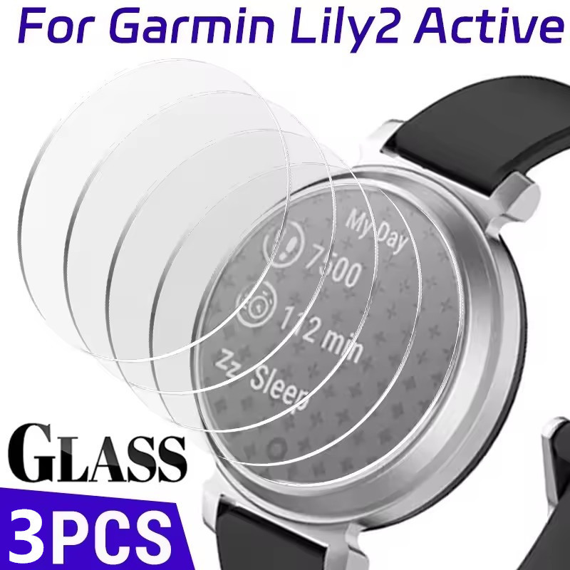 3PCS ฟิล์มกระจกนิรภัยสําหรับ Garmin Lily 2 Active สมาร์ทวอท์ชป้องกันหน้าจอฟิล์ม HD ป้องกันรอยขีดข่วนฟิล์มแก้ว