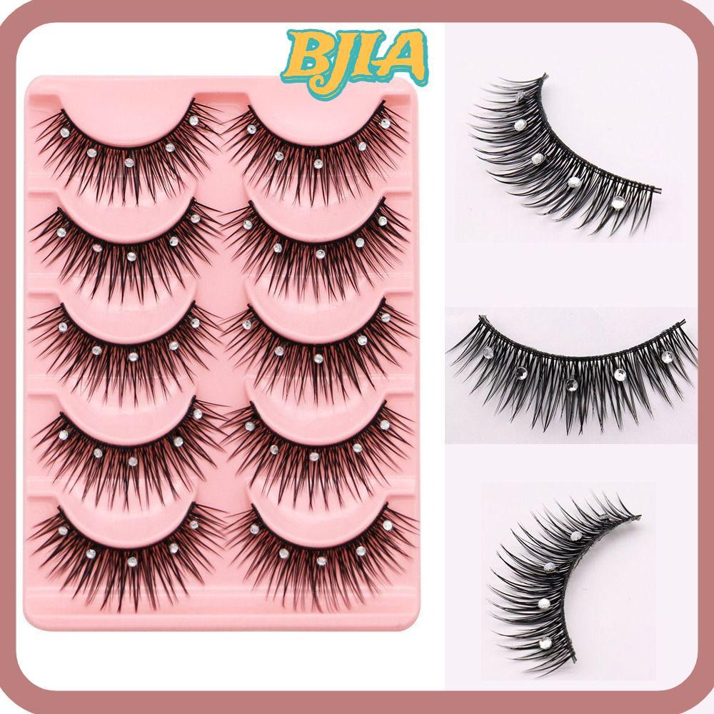 BJA Diamond Manga Lashes Glitter Shiny Spiry fiber Fuffy Lashes หนา Long Eye Lashes
