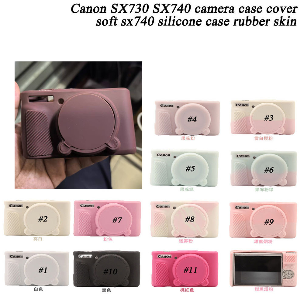 SX740 ซิลิโคนกระเป๋ากล้องผิวสําหรับ Canon PowerShot SX730 SX740 SX740HS ยางกล้องฝาครอบผิว