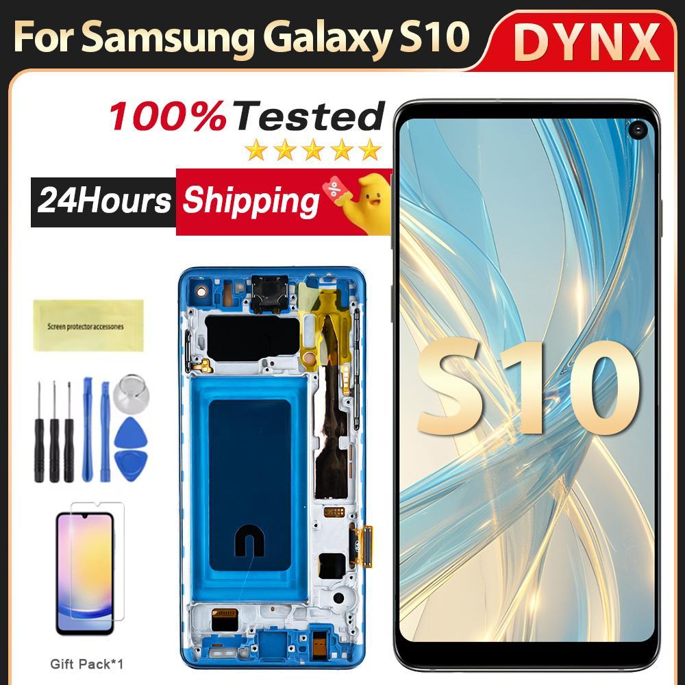 TFT คุณภาพสําหรับ Samsung Galaxy S10 จอแสดงผล LCD หน้าจอสัมผัสกรอบ G973F/DS G973U G973 SM-G973 จอแสด