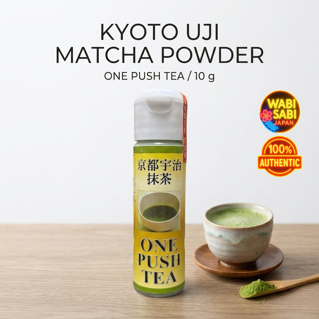 ONE PUSH TEA Japanese Powdered Tea  – Genmaicha, Sencha, Hojicha, Matcha