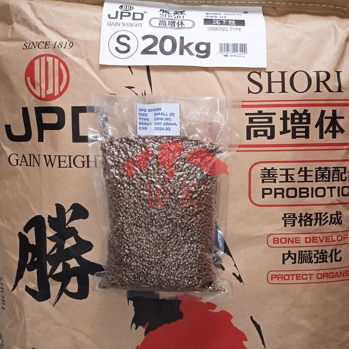 Dimastriono964 JPD SHORI 500GR Size S SINKING เม็ด Koi KOKI การเจริญเติบโตสูง GROW REPACK