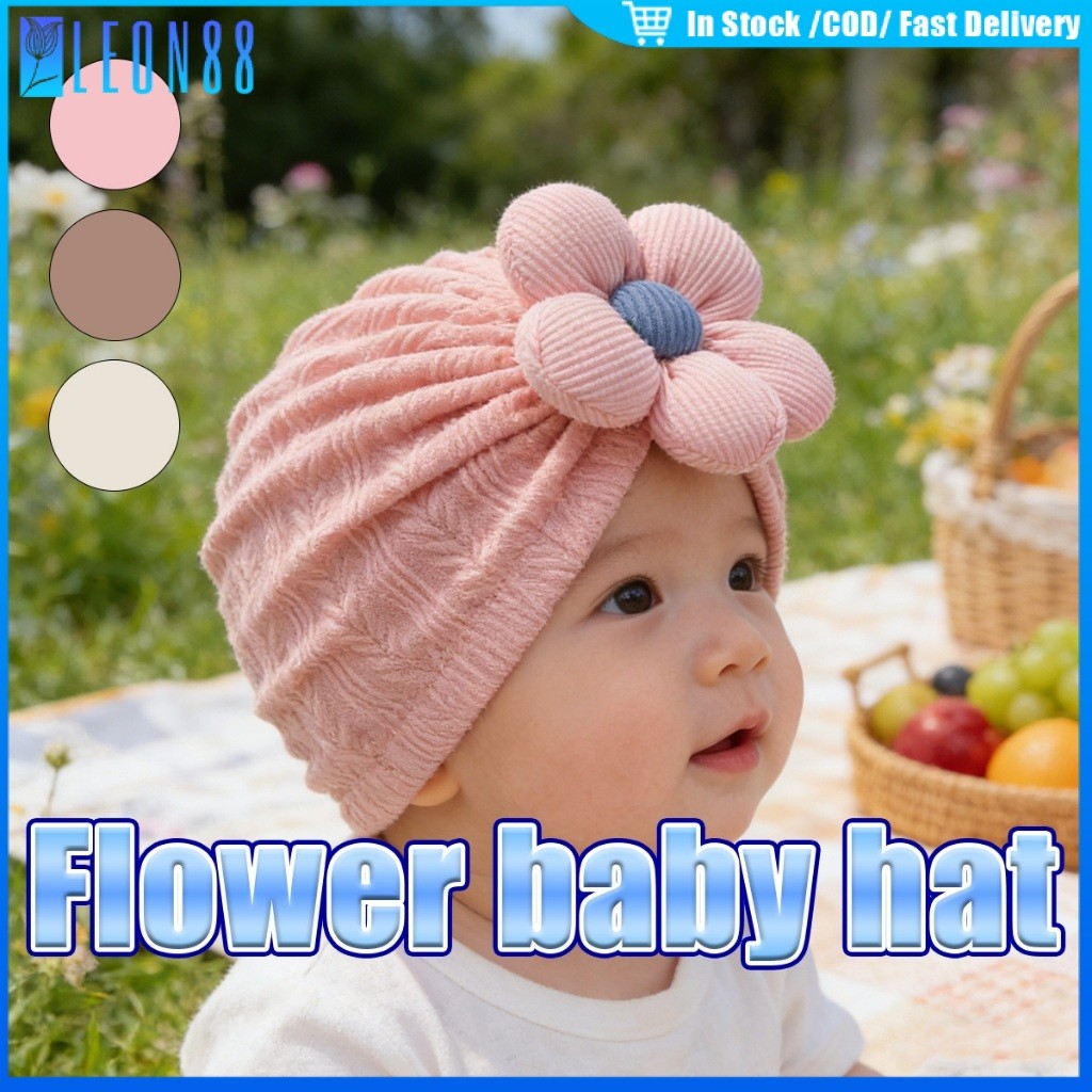 ของมาใหม่！หมวกเด็กแรกเกิด หมวกเด็ก แฟชั่นเด็ก รูปแบบโบว์ดอกไม้ ยืดหยุ่น สำหรับเด็ก0-24เดือน อเนกประสงค์