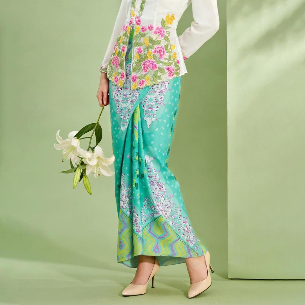 Amyenjoylife Kuntum Kebaya สําหรับ Raya 2026 ผู้หญิง Rok กระโปรง Nyonya ชาติพันธุ์เครื่องแต่งกาย — صورة 2