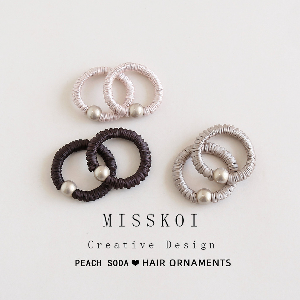MISSKOI อ่อนโยน High-End Feel Pearl ลําไส้ขนาดเล็กผม Tie เชือกหัว Simple All-Match ผม Tie ยางรัดหญิงเชือกผม Headdress