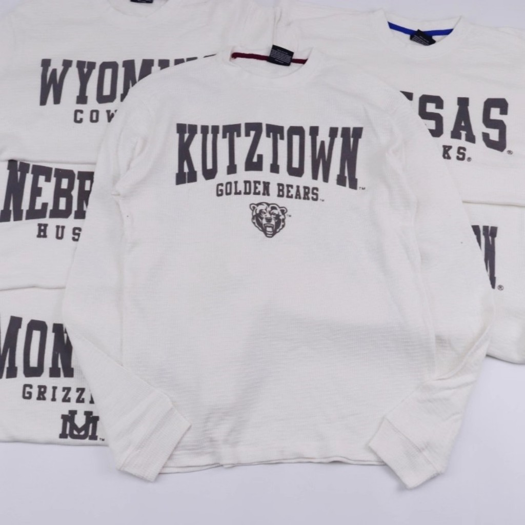 Nca วาฟเฟิลพิมพ์แขนยาวเสื้อยืดผู้ชายฤดูใบไม้ผลิฤดูใบไม้ร่วงหลวมผ้าฝ้ายแท้ จุดต่ําสุด เสื้อด้านบนรอบค