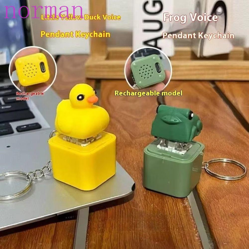 NORMAN Croaking พวงกุญแจเป็ดกบ, ปุ่มปลายนิ้วกบพลาสติก Croaking Fidget ของเล่น, คีย์บอร์ด Switche ชาร์จตลกคีย์บอร์ดเสียงพวงกุญแจ Office Leisure Entertainment