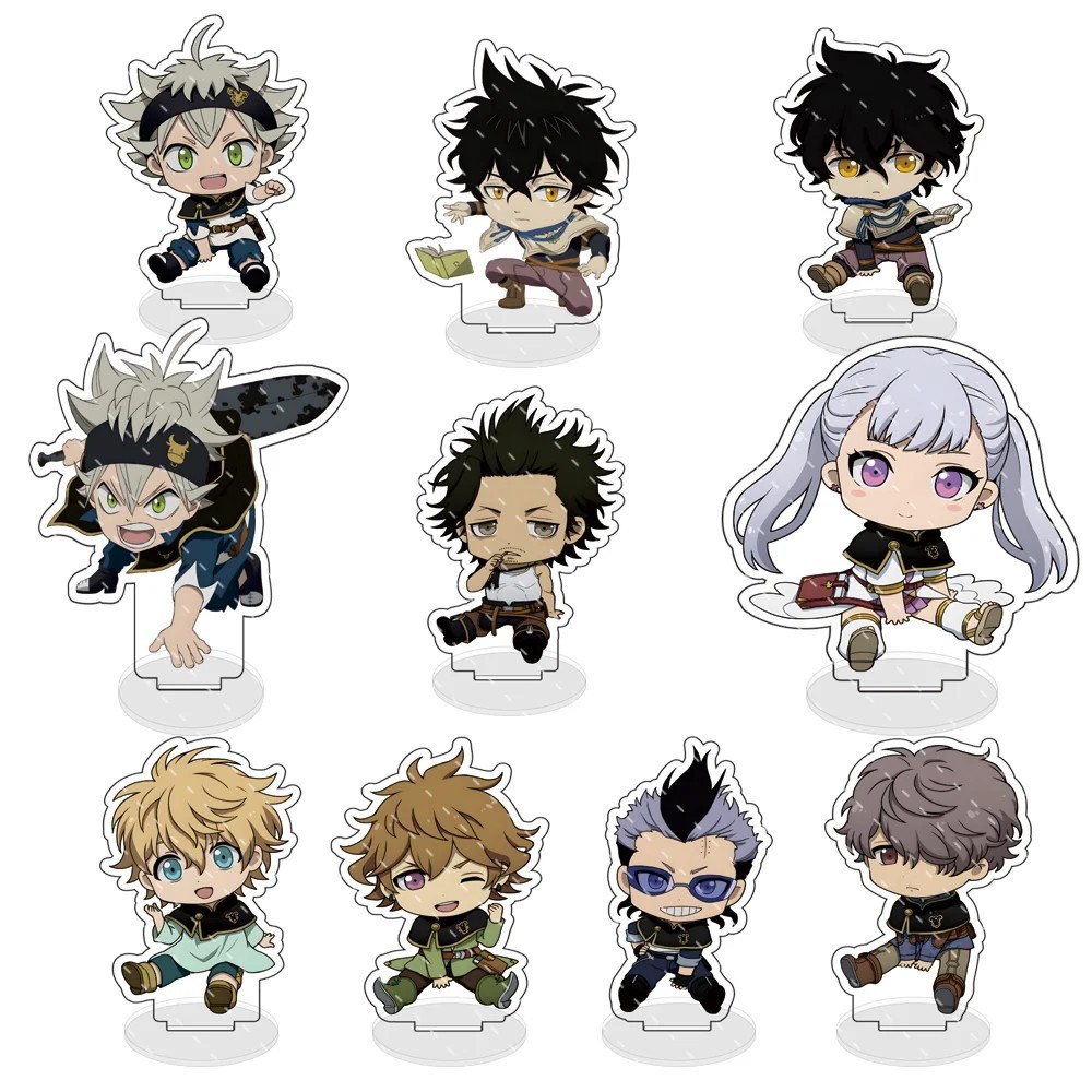 Standee Anime Black Clover Mica อะคริลิครุ่น Asta Yami Yuno Noelle Chibi โต๊ะเรียนตกแต่งของขวัญสะสมส