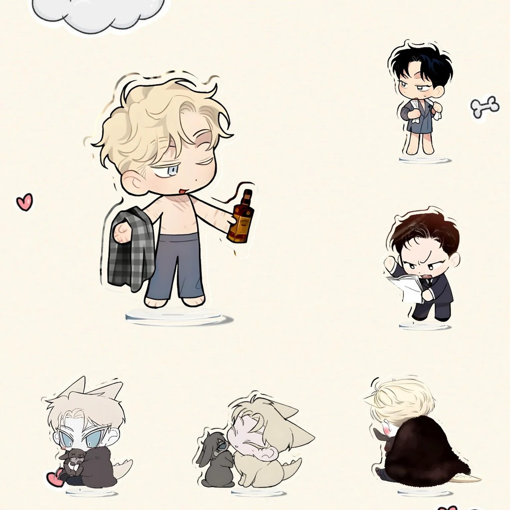 Standee รุ่น Roses และ Champagne Roses และ Wine Manhwa BL อะนิเมะ micha อะคริลิคโต๊ะศึกษาตกแต่งของขว