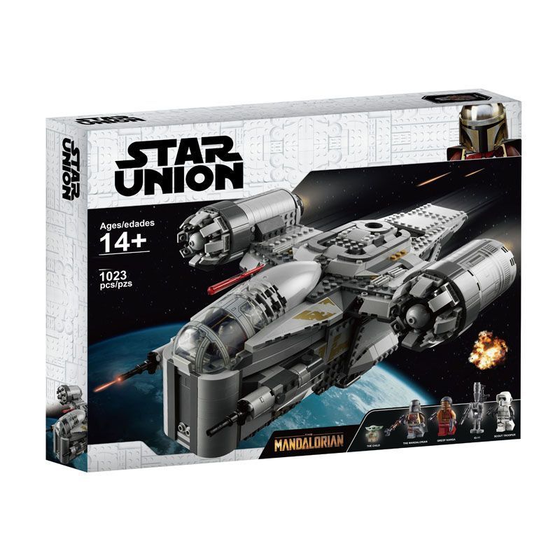 เข้ากันได้กับ Lego Star Wars The Mandalorian Razor Crown Spaceship 75292 ประกอบอาคารบล็อกของเล่น 600