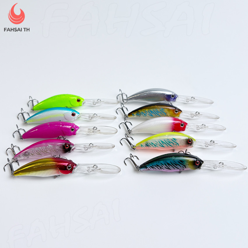 Minnow ปลั๊กดำลึก เหยื่อปลอม 8g ตา3D ลิ้นยาวพิเศษ เบ็ดกันสนิม สอยปลาลึก เหมาะกับตกปลากะพง ปลาช่อน ปลากระสูบ ปลาล่าเหยื่อ ราคา ถูกที่สุด ดีลบีเคเค แกลเลอรีภาพที่ 8