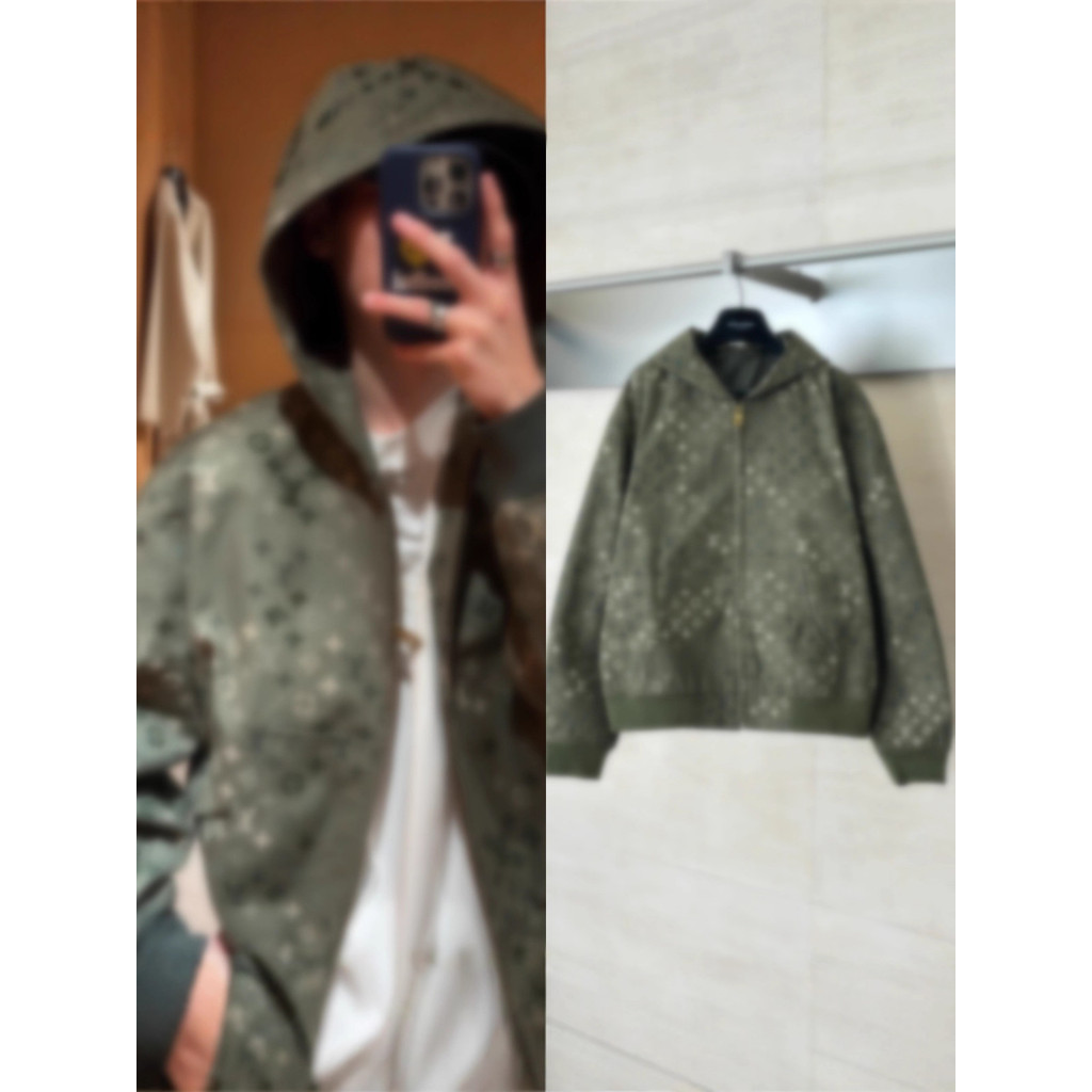K7GK 1v All-over camouflage print zip-up hooded jacket, unisex