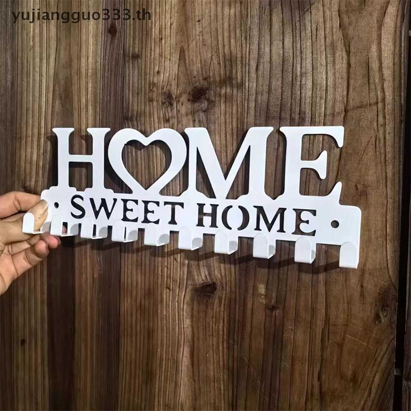 # yujiang # 1PC ติดผนัง Sweet Home ตกแต่ง Key Holder, Key Wall Hook, Creative Key Holder สําหรับประต